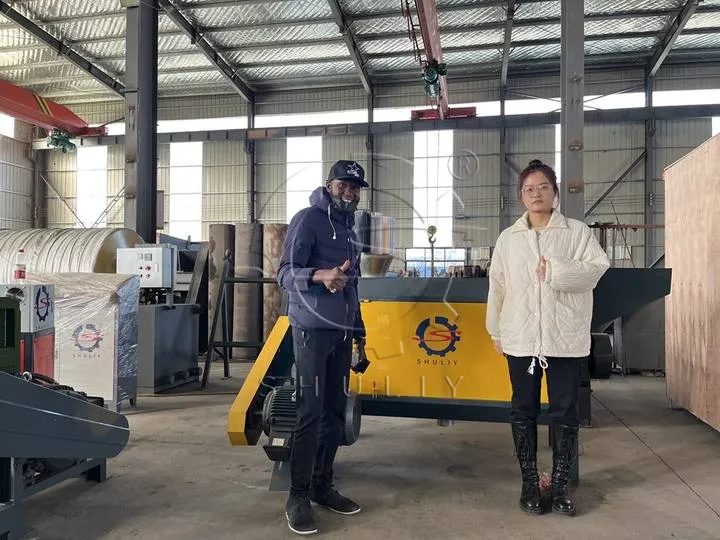 client in plastic recycle equipment factory